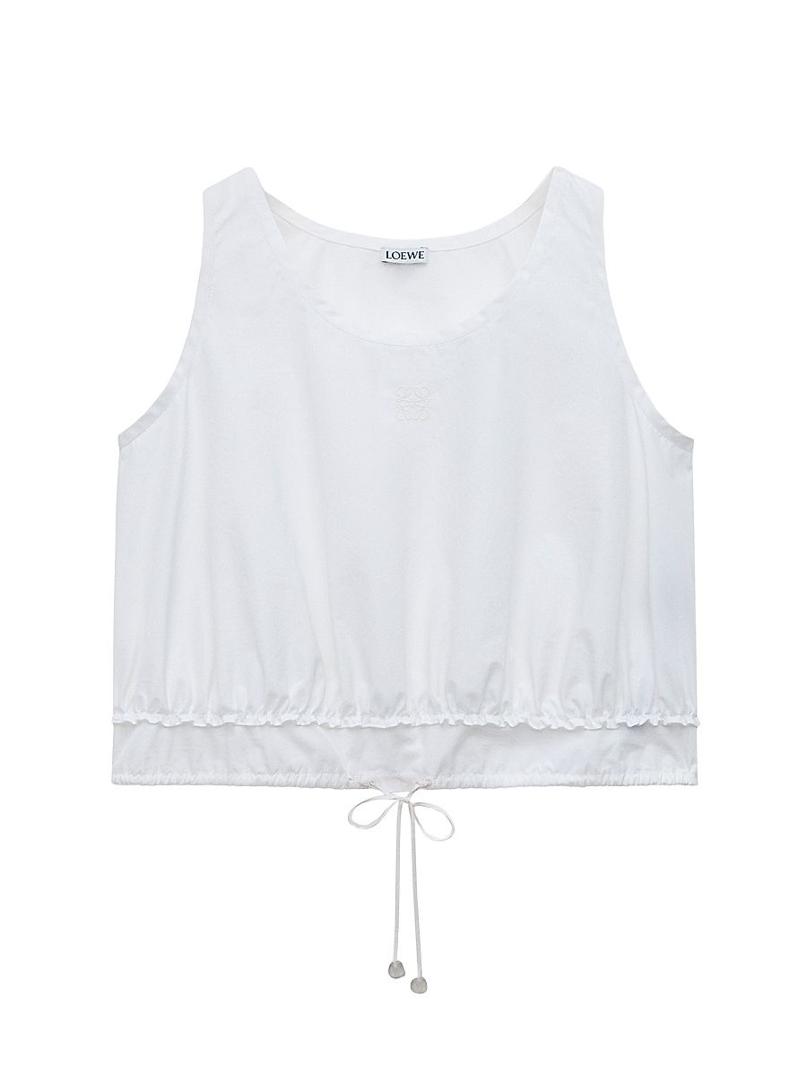 Women's LOEWE x Paula's Ibiza Cotton-Blend Crop Top - White - Size 10