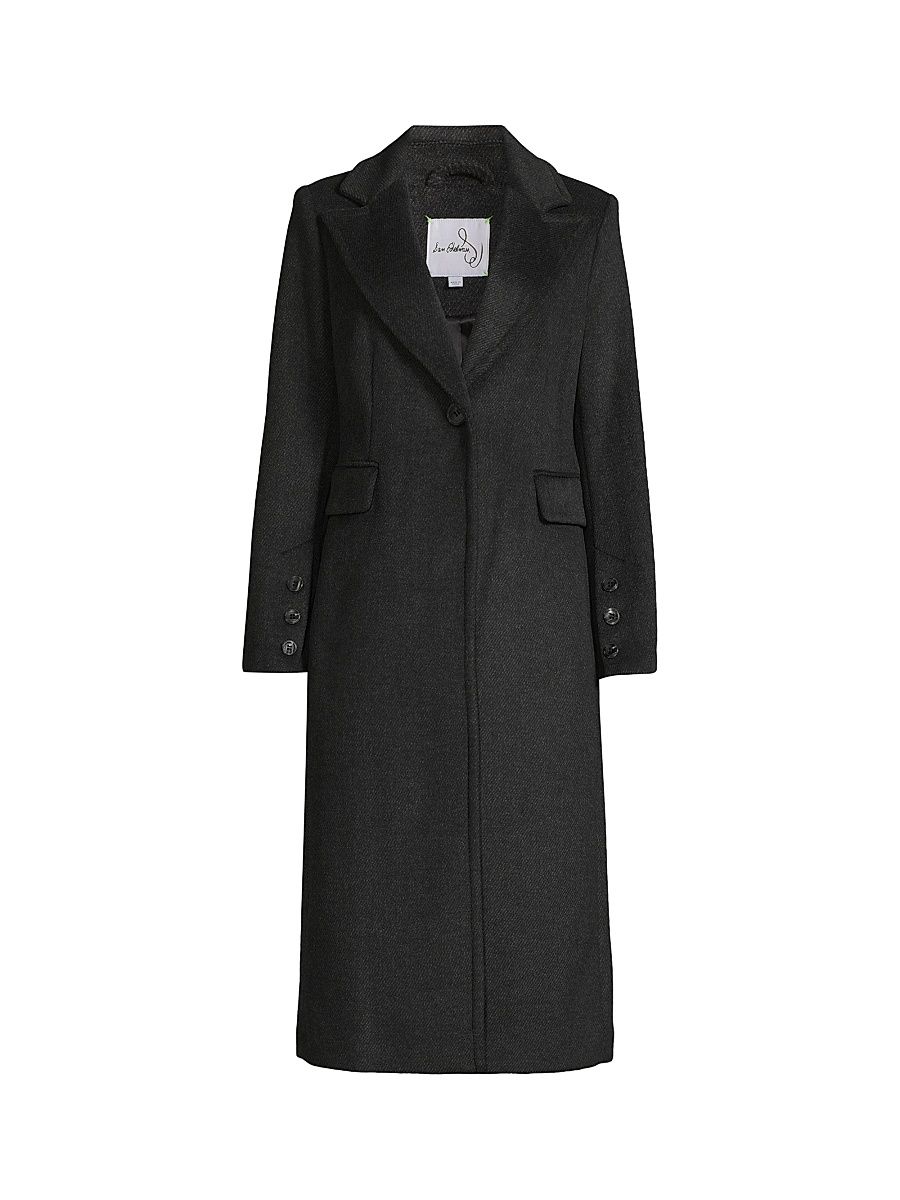 Women's Reefer Wool-Blend Coat - Charcoal - Size 12