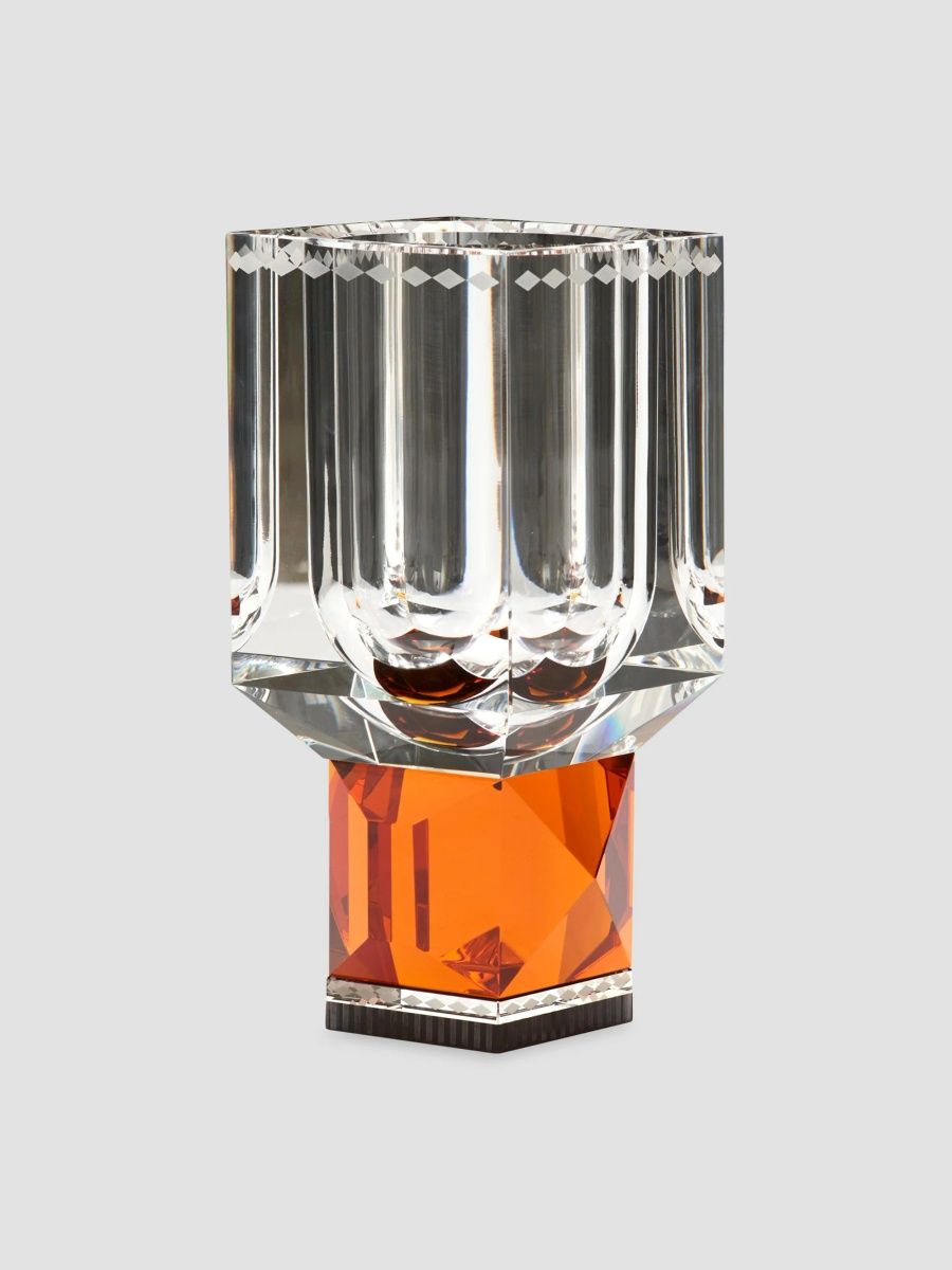 Reflections Copenhagen Ohio Crystal Vase - Amber
