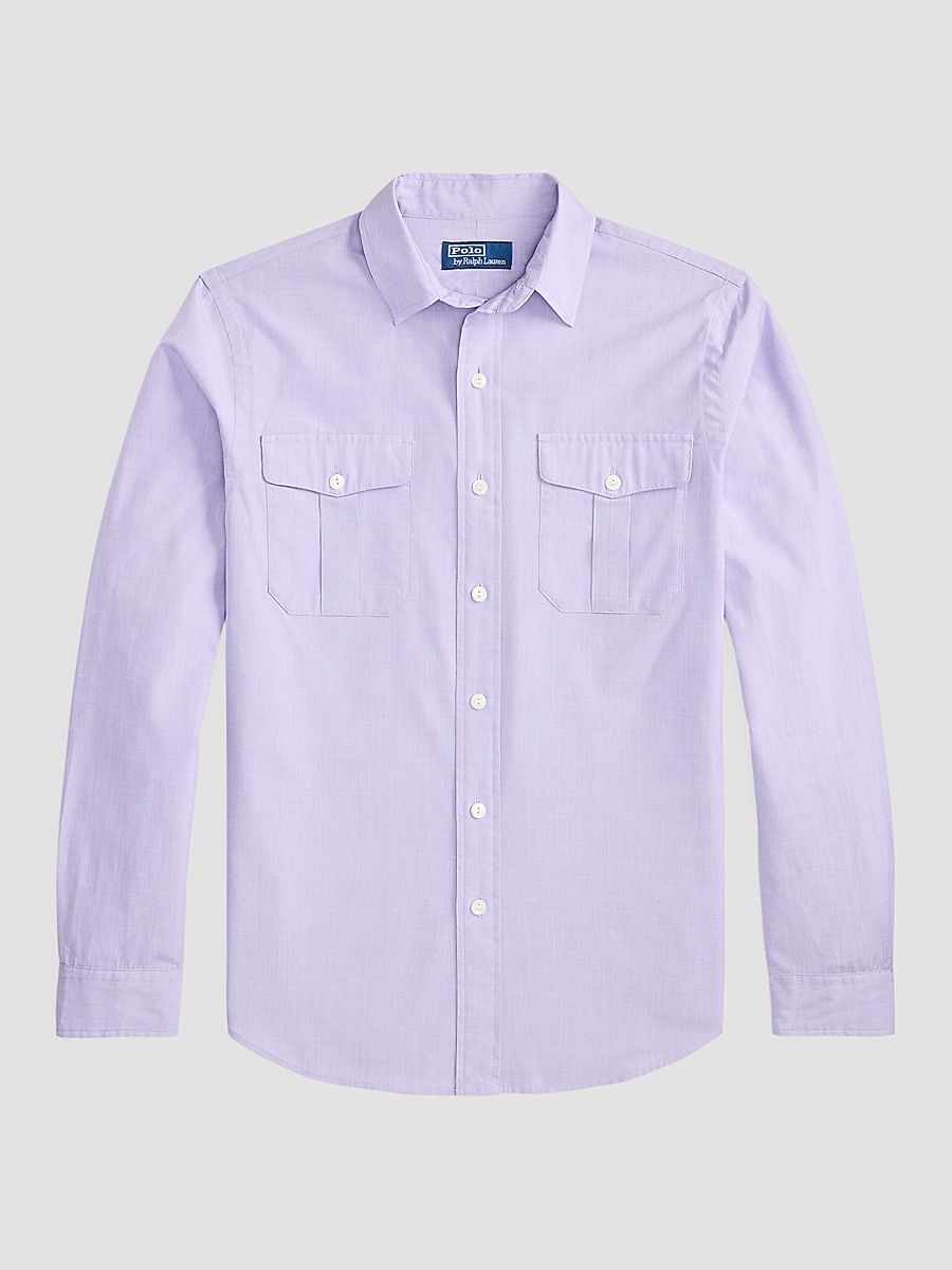 Men's Classic-Fit End-on-End Workshirt - Lavender White - Size XXL