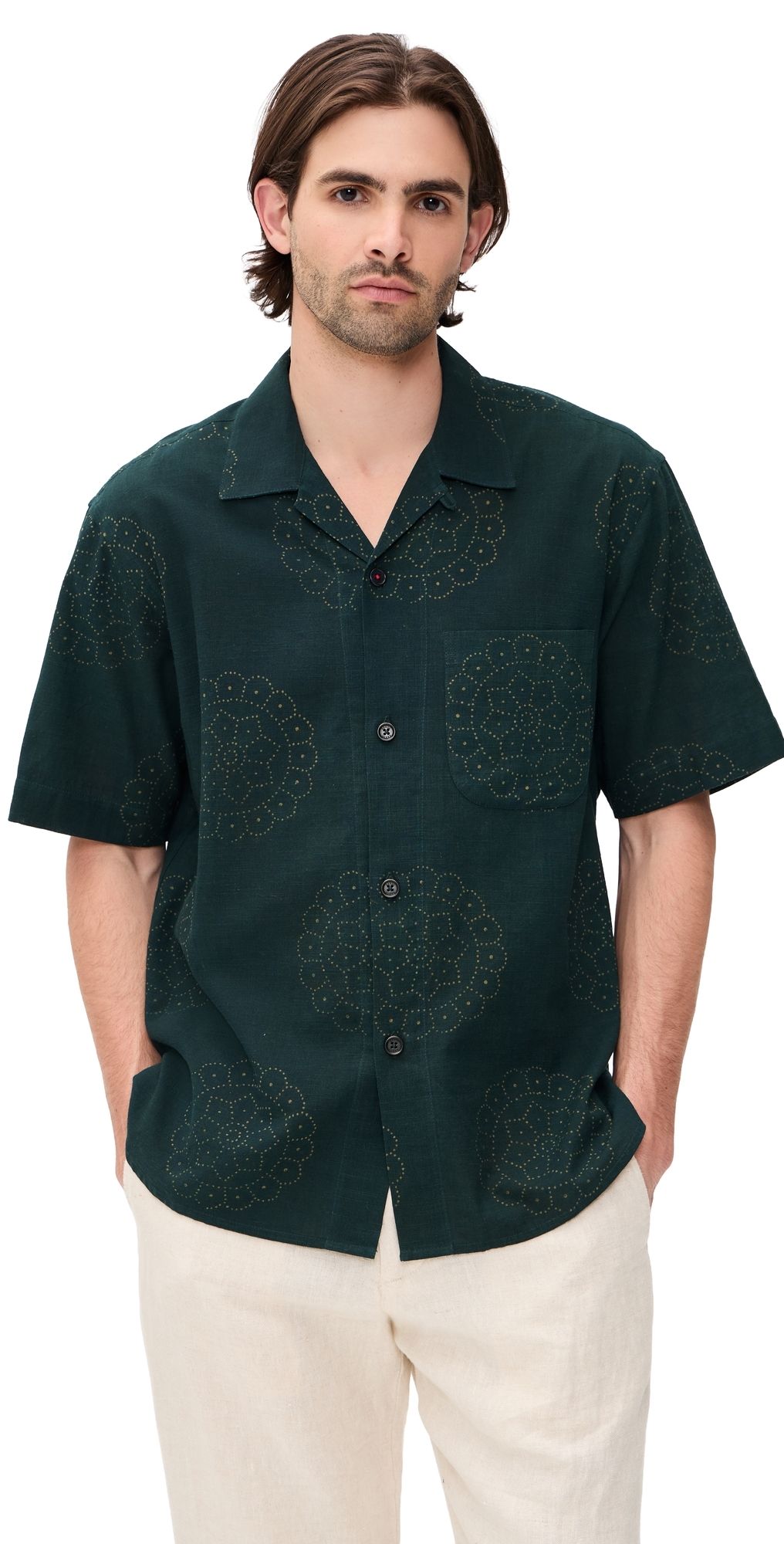 Kardo Ronen Printed Shirt Green M