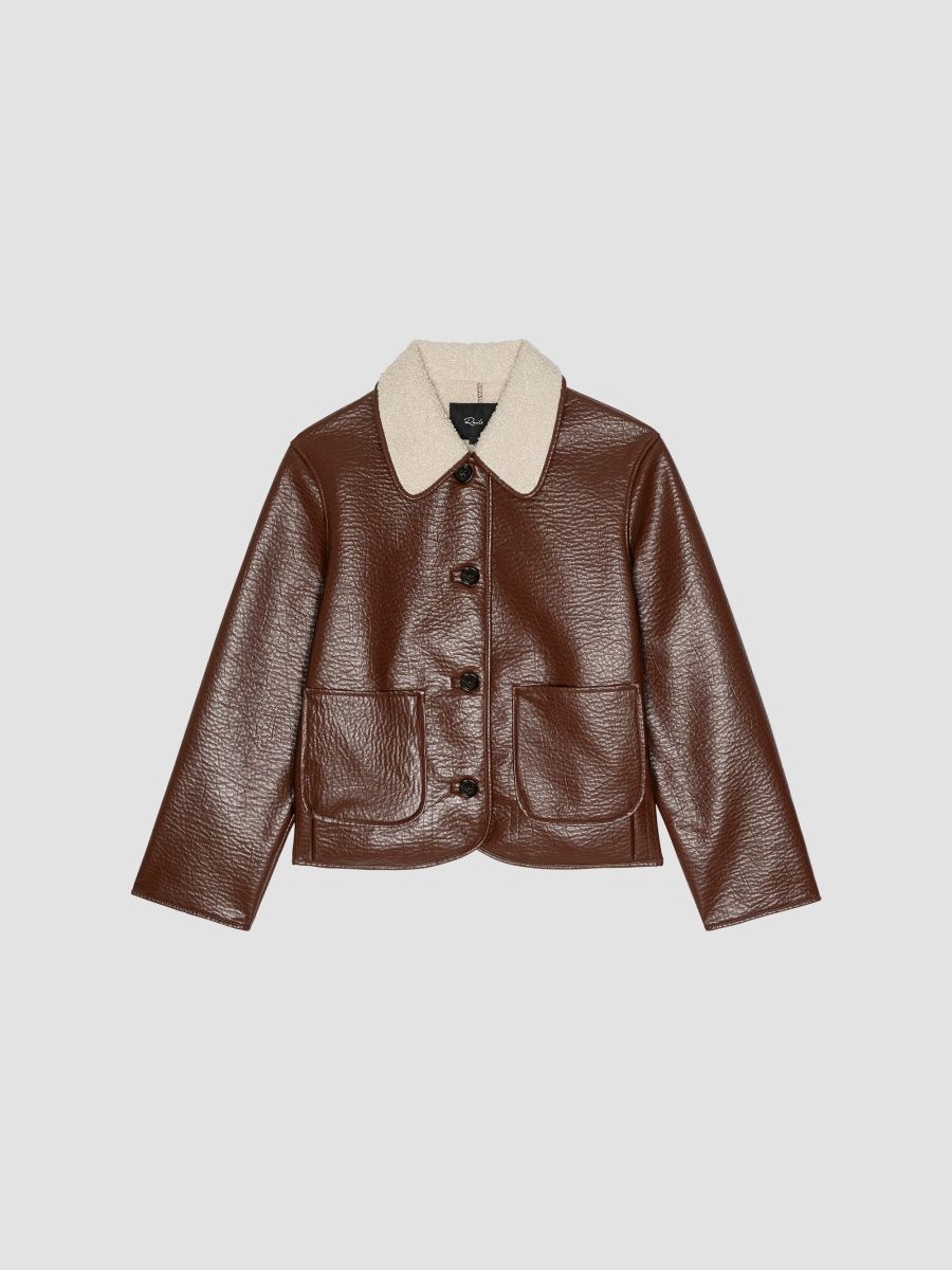 Rails Women's Terra Faux-Shearling & Faux-Leather Jacket - Espresso - Size XS