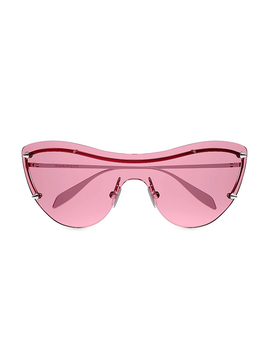 Women's 99MM Spike Studs Mask Metal Sunglasses - Pink