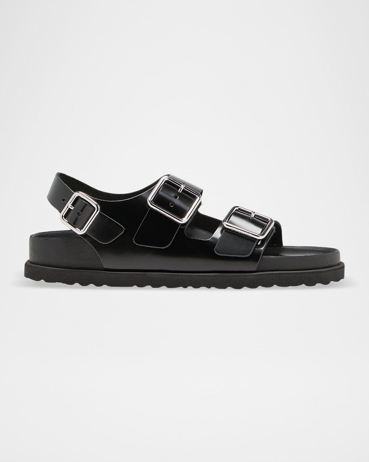 Milano Leather Dual-Buckle Slingback Sandals