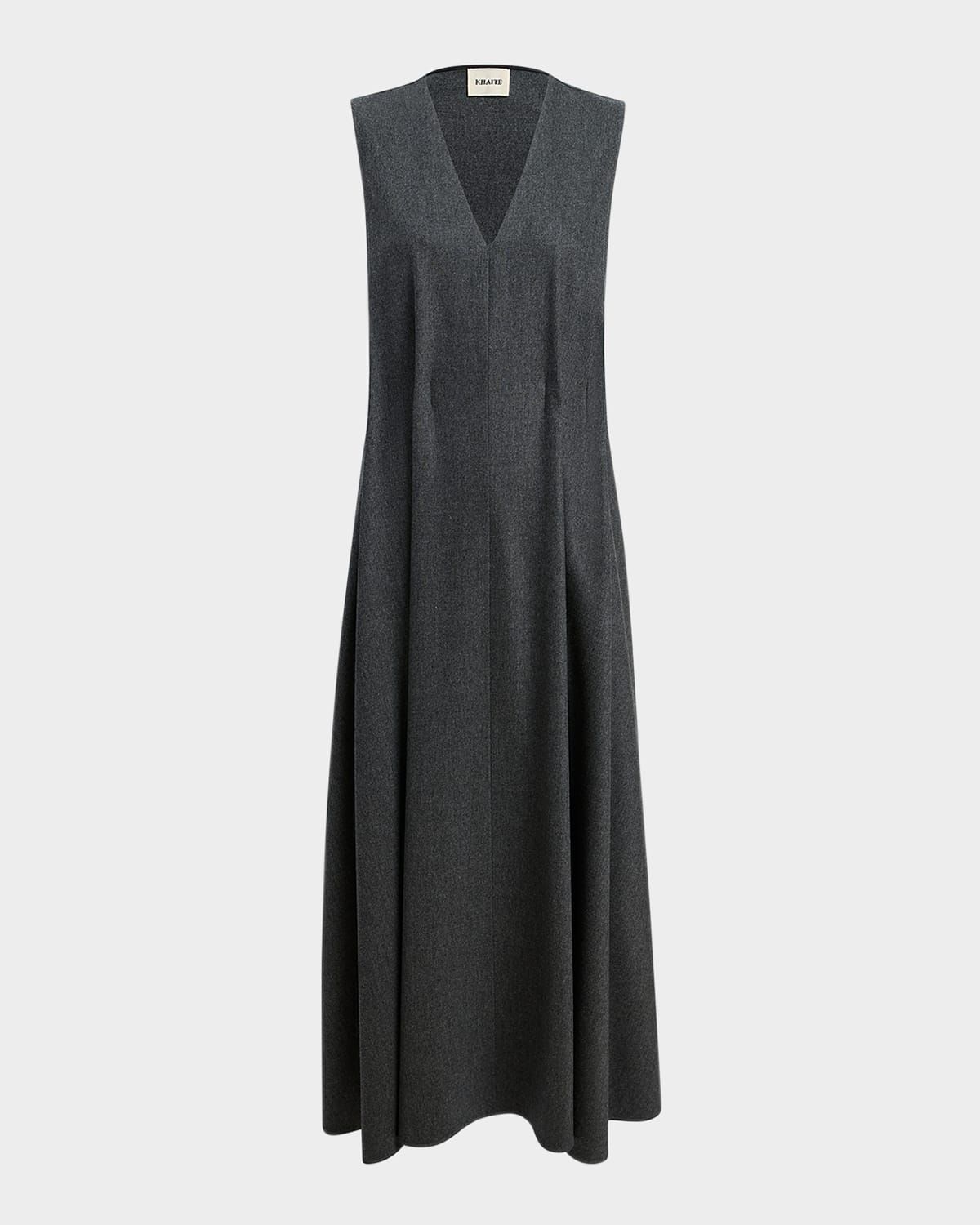 Syd V-Neck Sleeveless Wool Maxi Dress