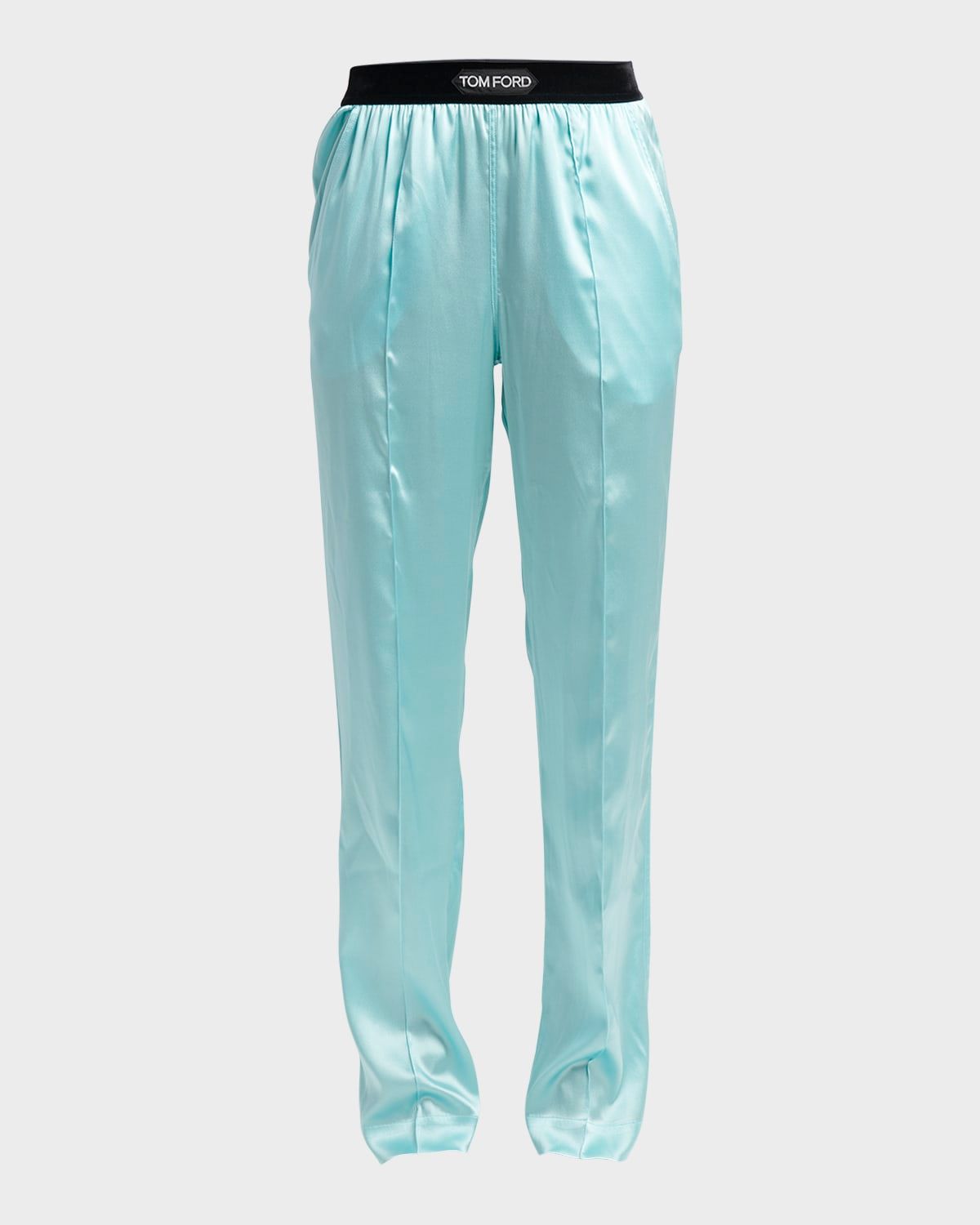 Logo-Banded Silk PJ Pants