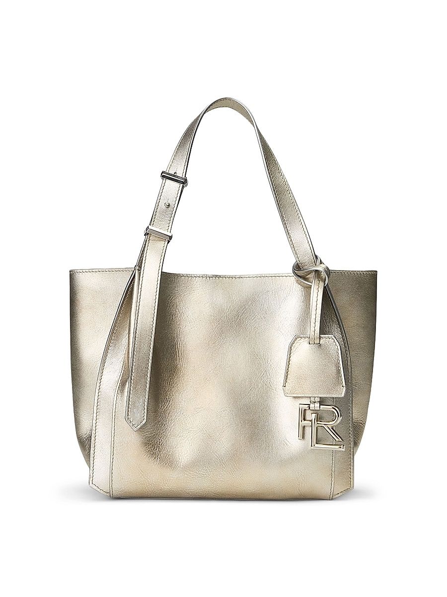 Women's Small 888 Leather Tote Bag - Silver