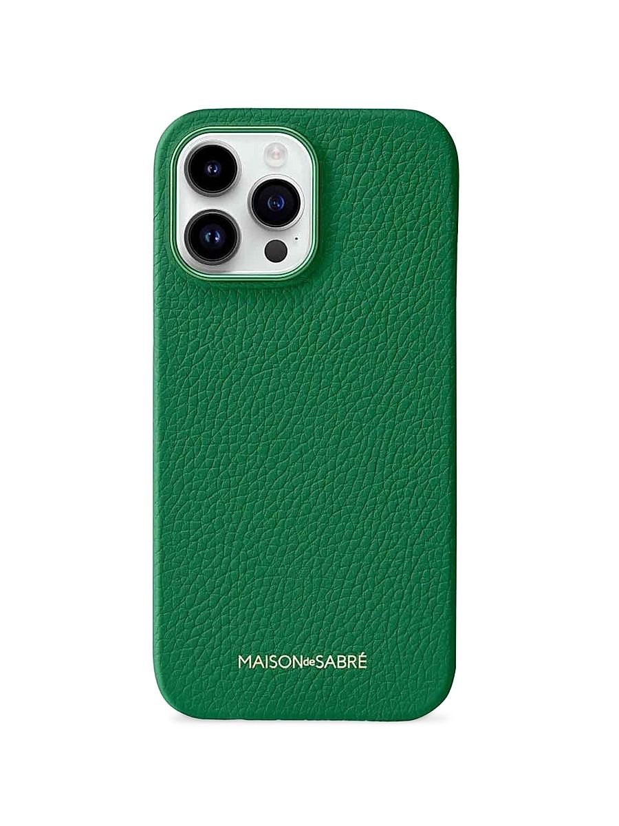 Leather Phone Case iPhone 15 Pro - Emerald Green