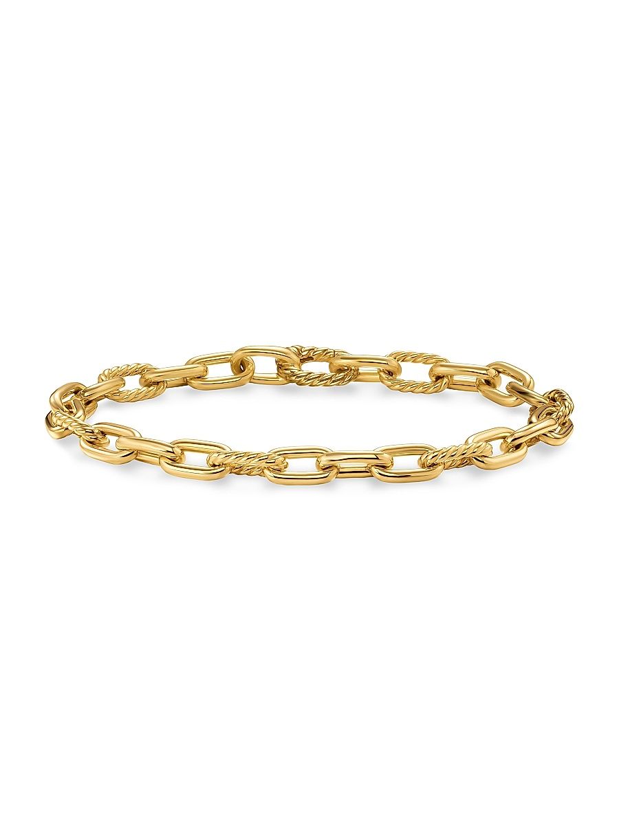 Women's DY Madison Chain Bracelet in 18K Yellow Gold, 6MM - Gold - Size Large