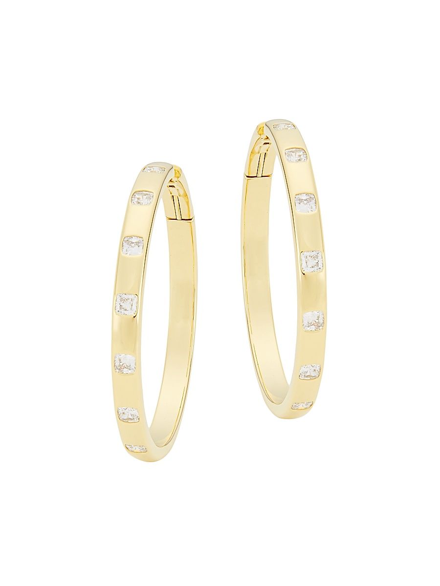 Women's Jolene 18K Gold-Plated & Cubic Zirconia Hoop Earrings - Gold