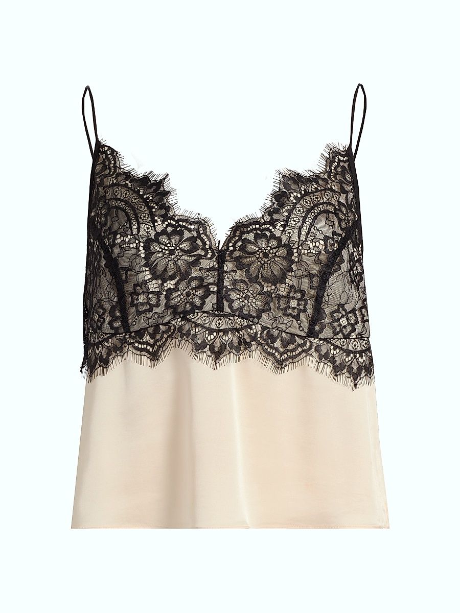 Women's Satin Lace Camisole - Ecru - Size XL