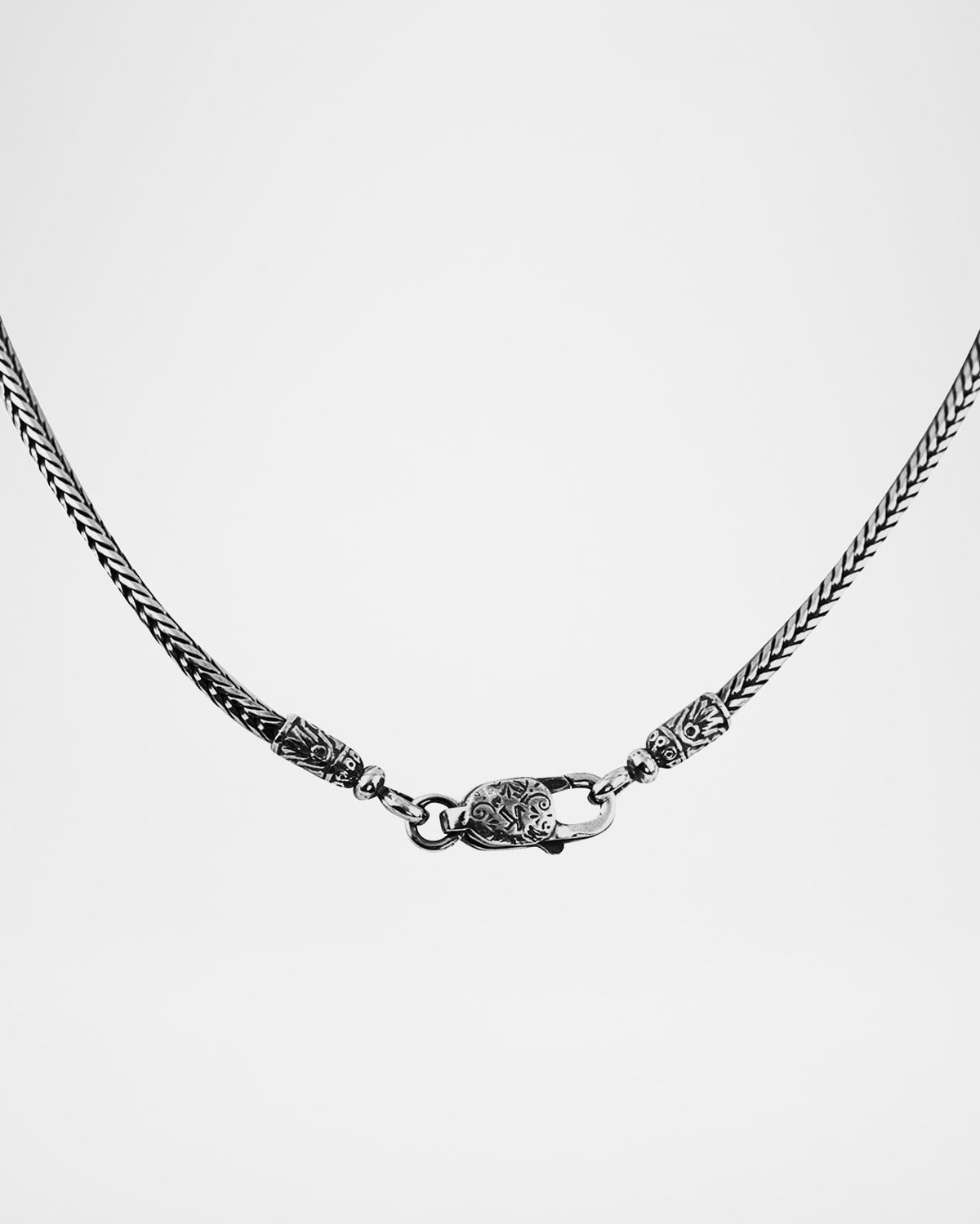 Men & apos;s Braided Sterling Silver Chain Necklace