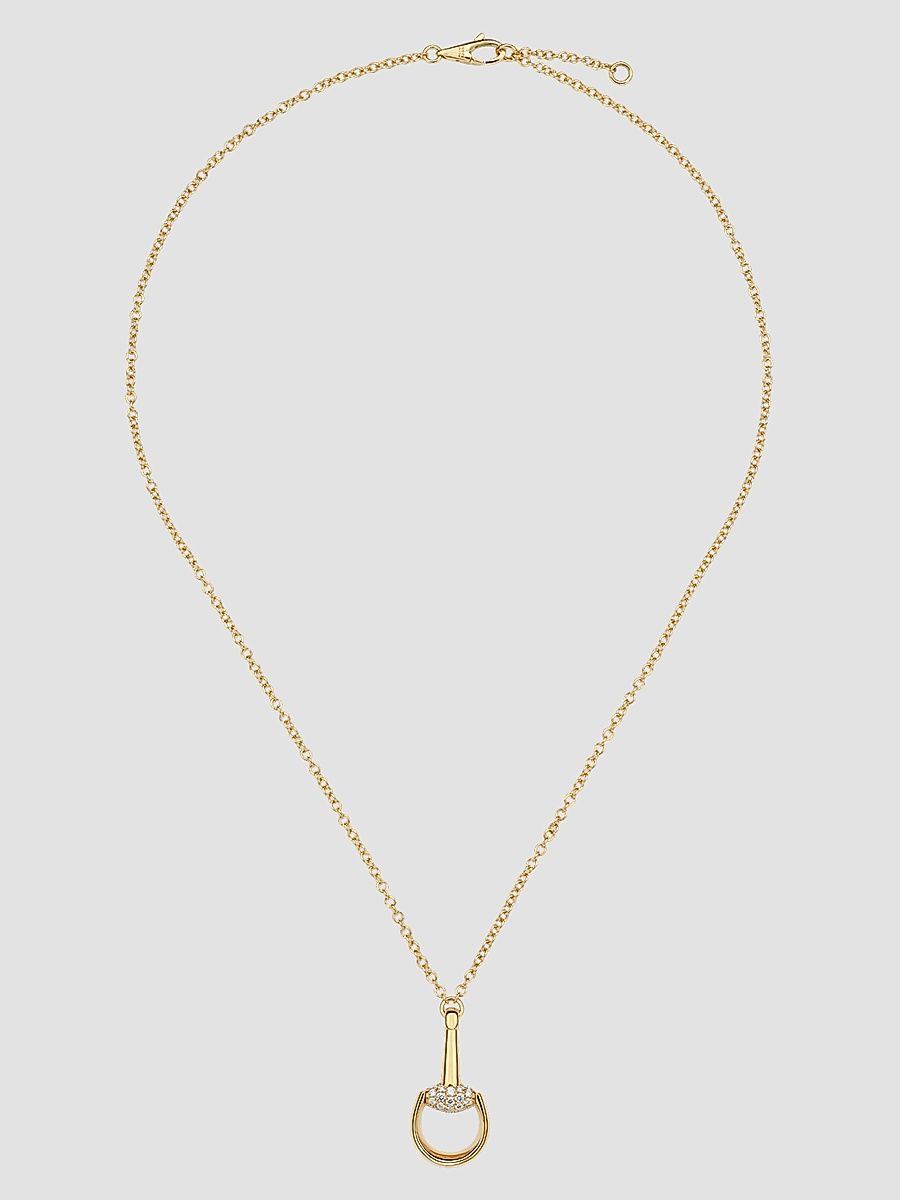 Gucci Women's Gucci Horsebit 18K Yellow Gold & 0.21 TCW Diamond Pendant Necklace - Yellow Gold