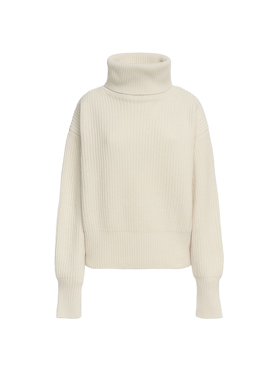 Women's Rib-Knit Cashmere Turtleneck Sweater - Margherita - Size 12