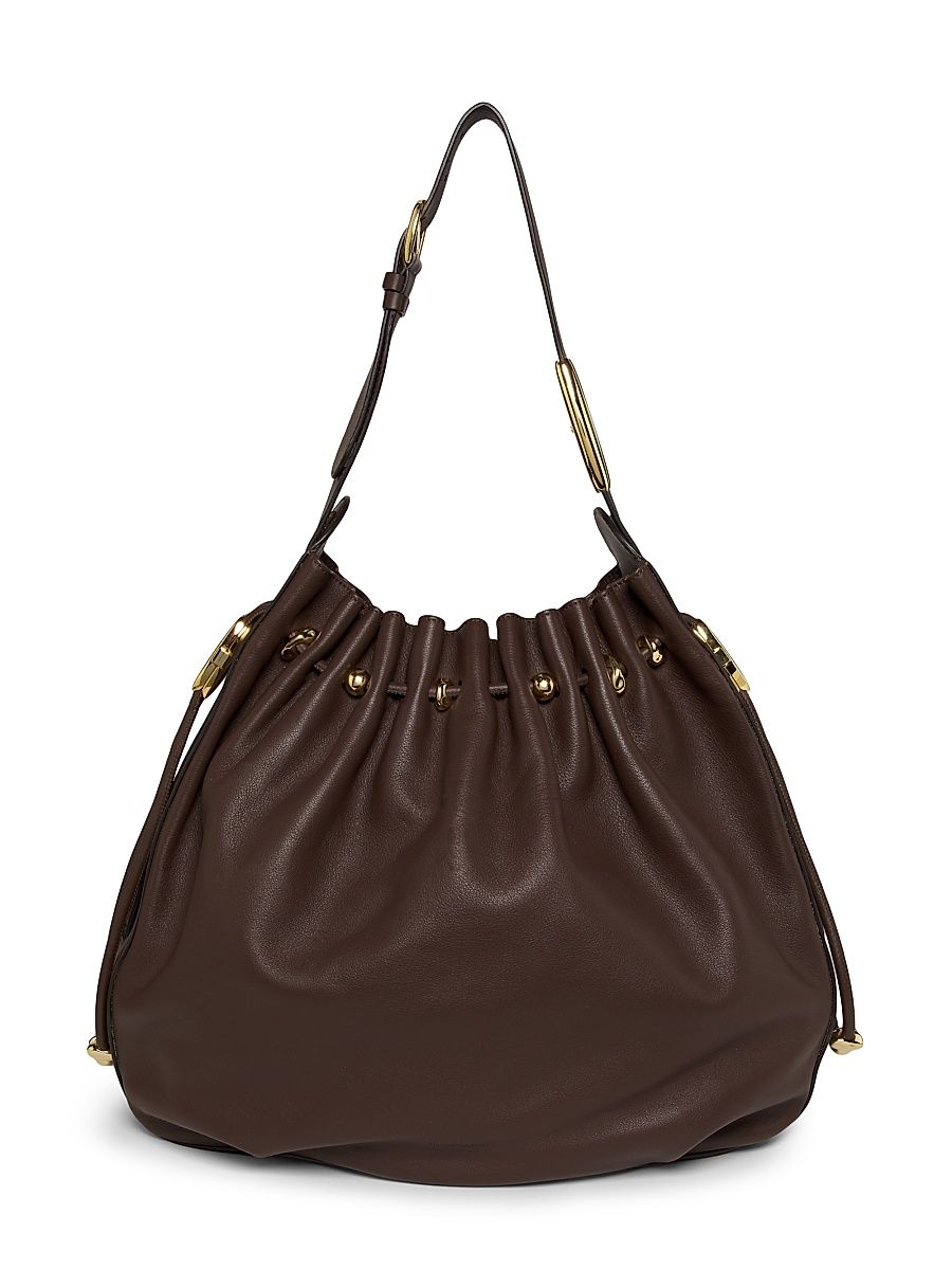 Women's Large Halcyon Leather Bucket Bag - Tan