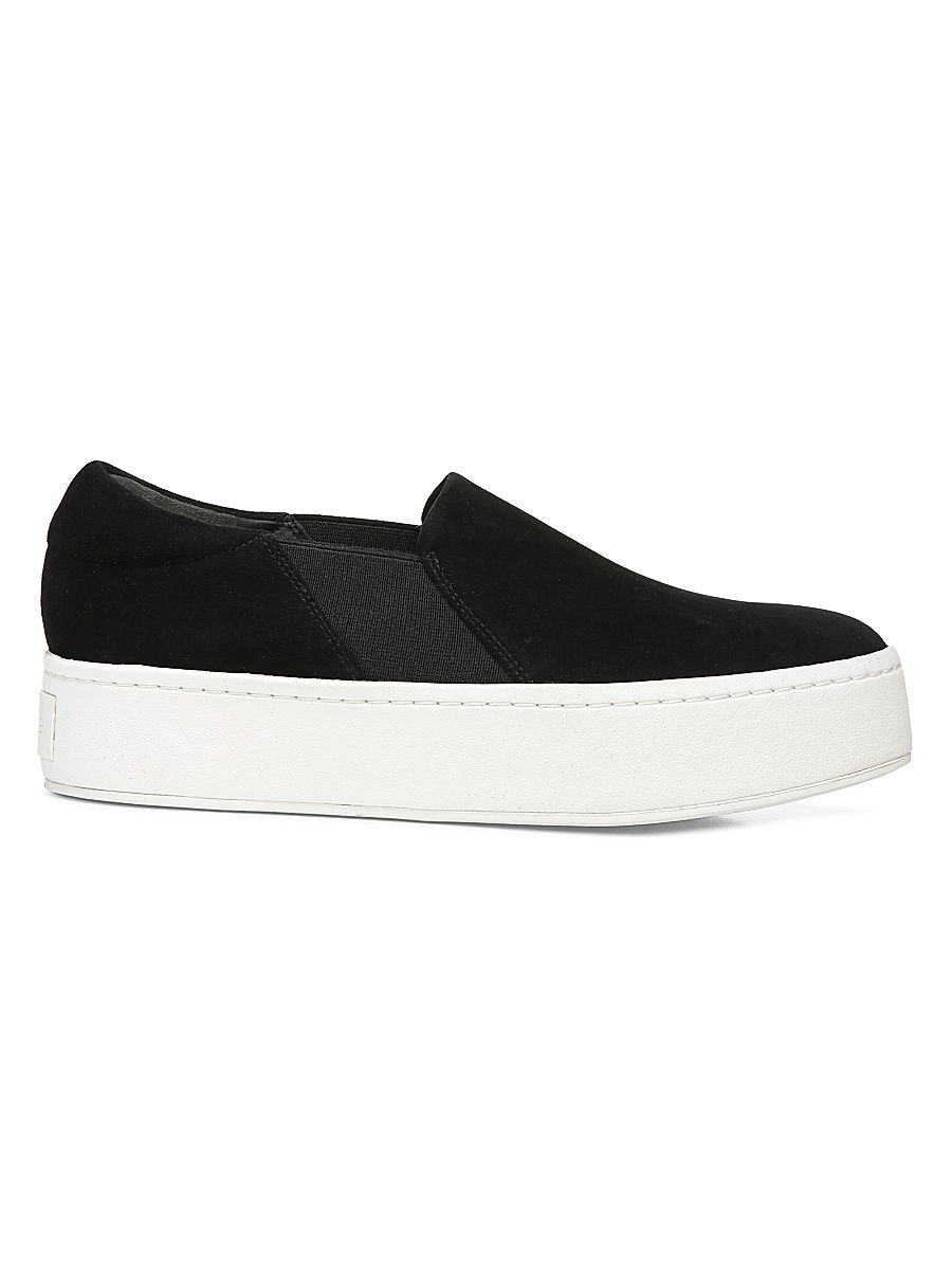 Women's Warren Slip-On Platform Suede Sneakers - Black - Size 13