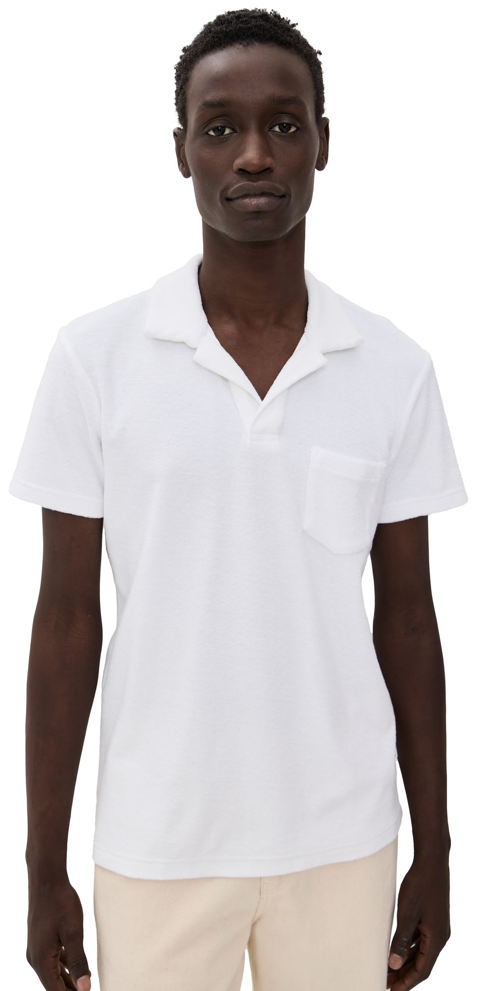 Orlebar Brown Terry Polo White S