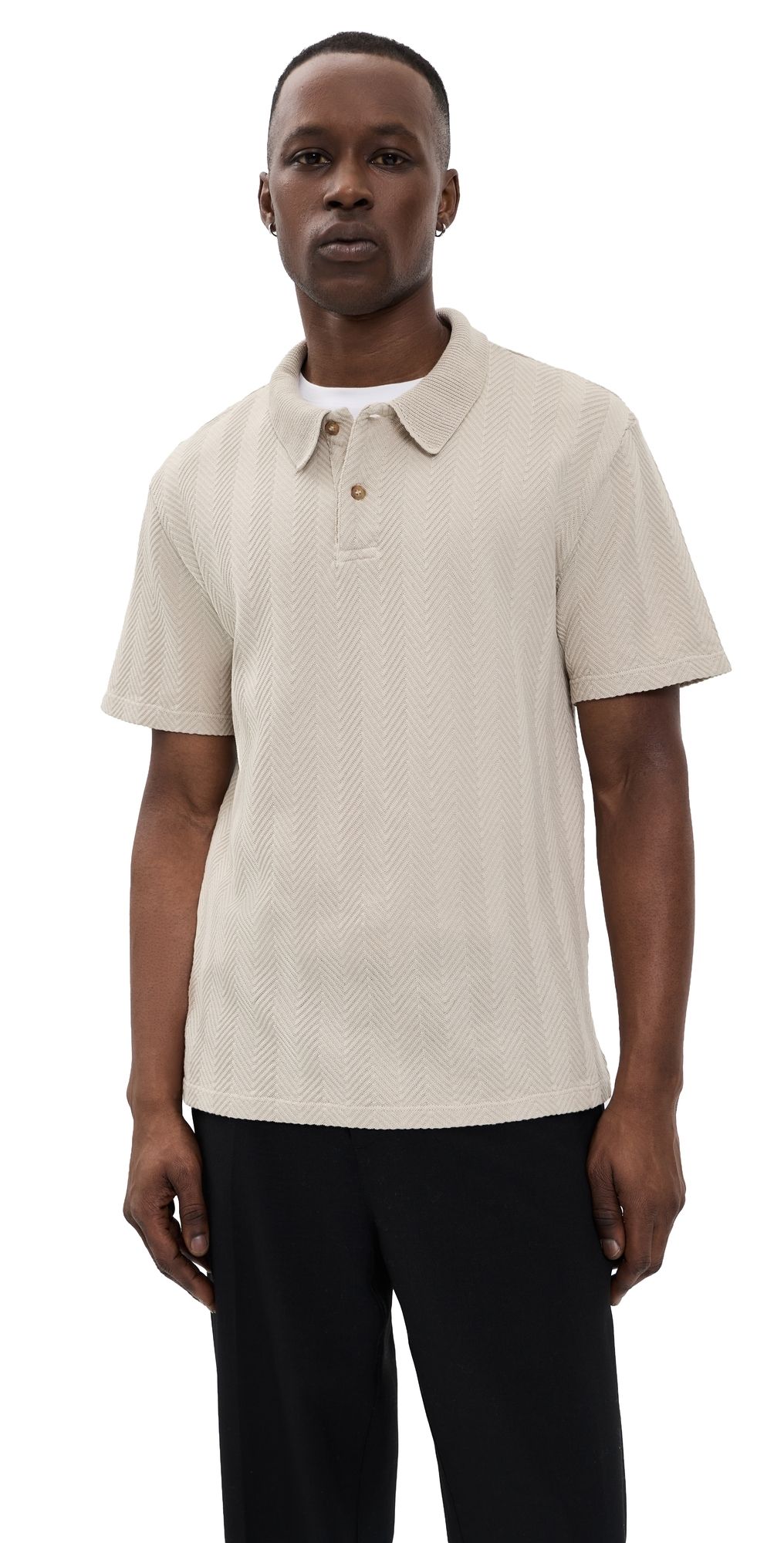 Missoni Short Sleeve Chevron Polo Tidal Foam S