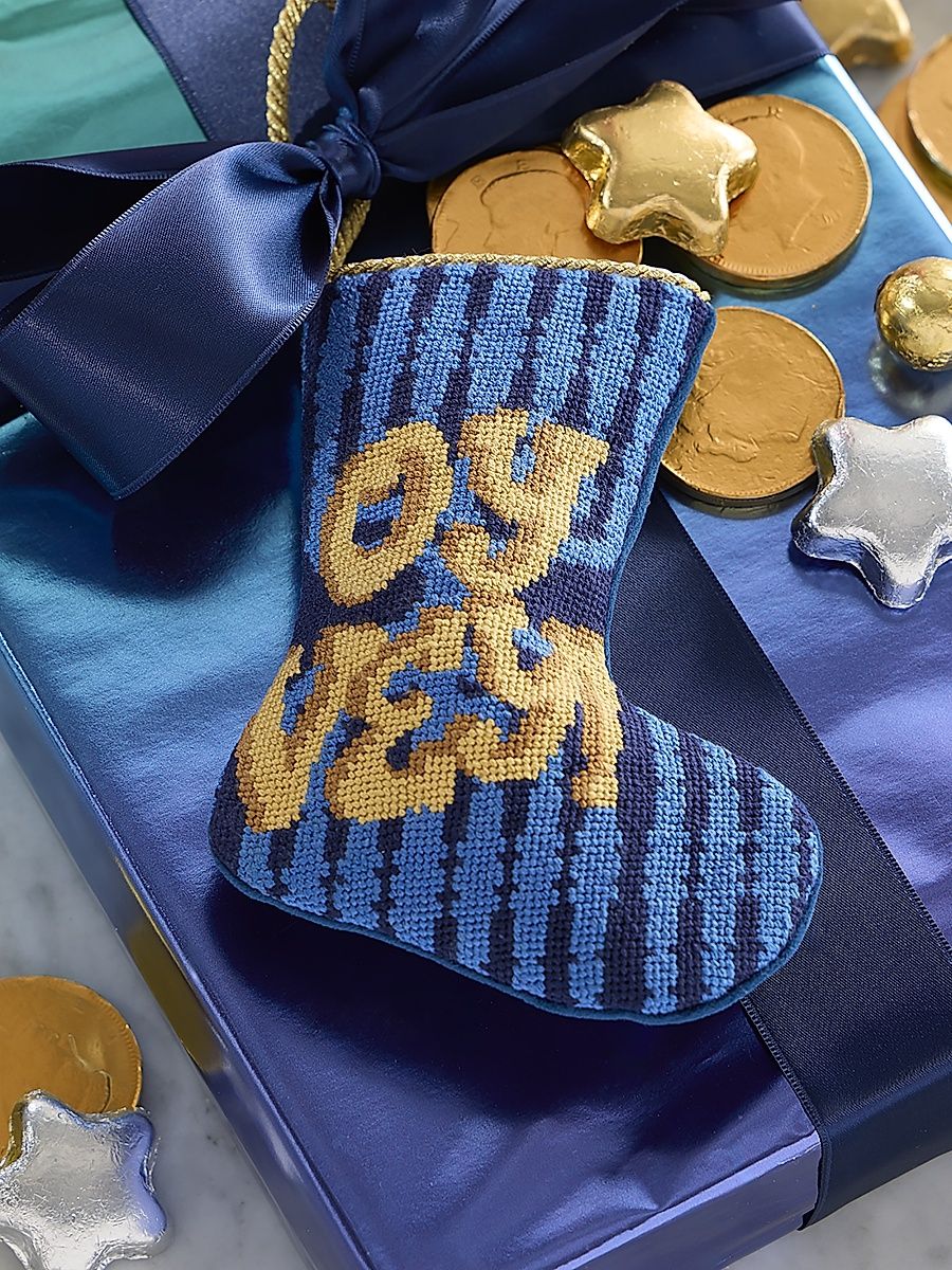 Oye Vey! Needlepoint Mini Stocking Ornament