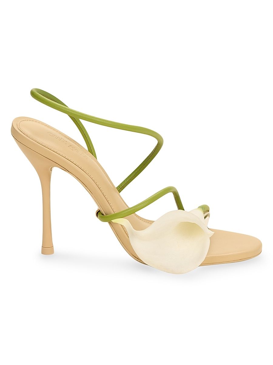 Women's Cassidy 110MM Floral Leather Sandals - Size 10