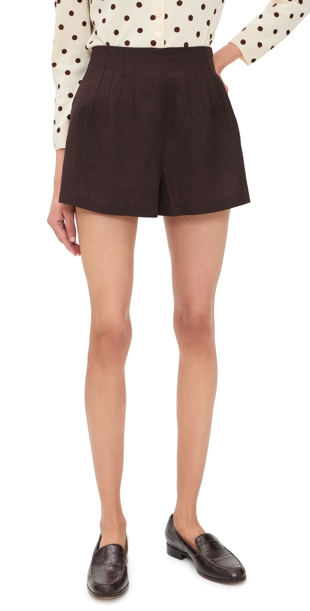 STAUD Magpie Shorts Natural 12