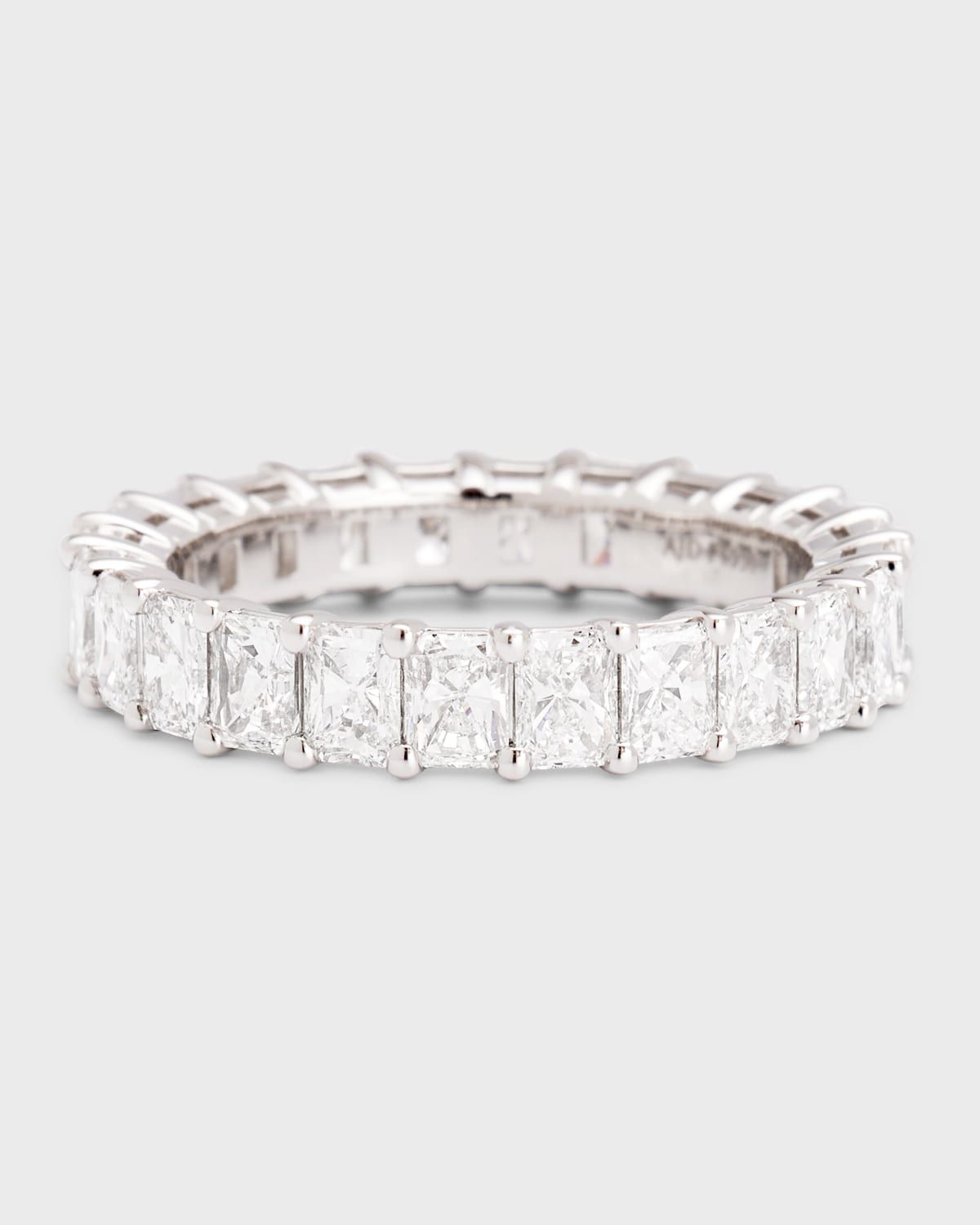 Platinum Radiant Diamond Eternity Band, Size 6.75, 4.08tcw