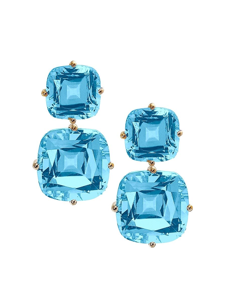Women's Gossip 18K Yellow Gold & Blue Topaz Drop Earrings - Blue