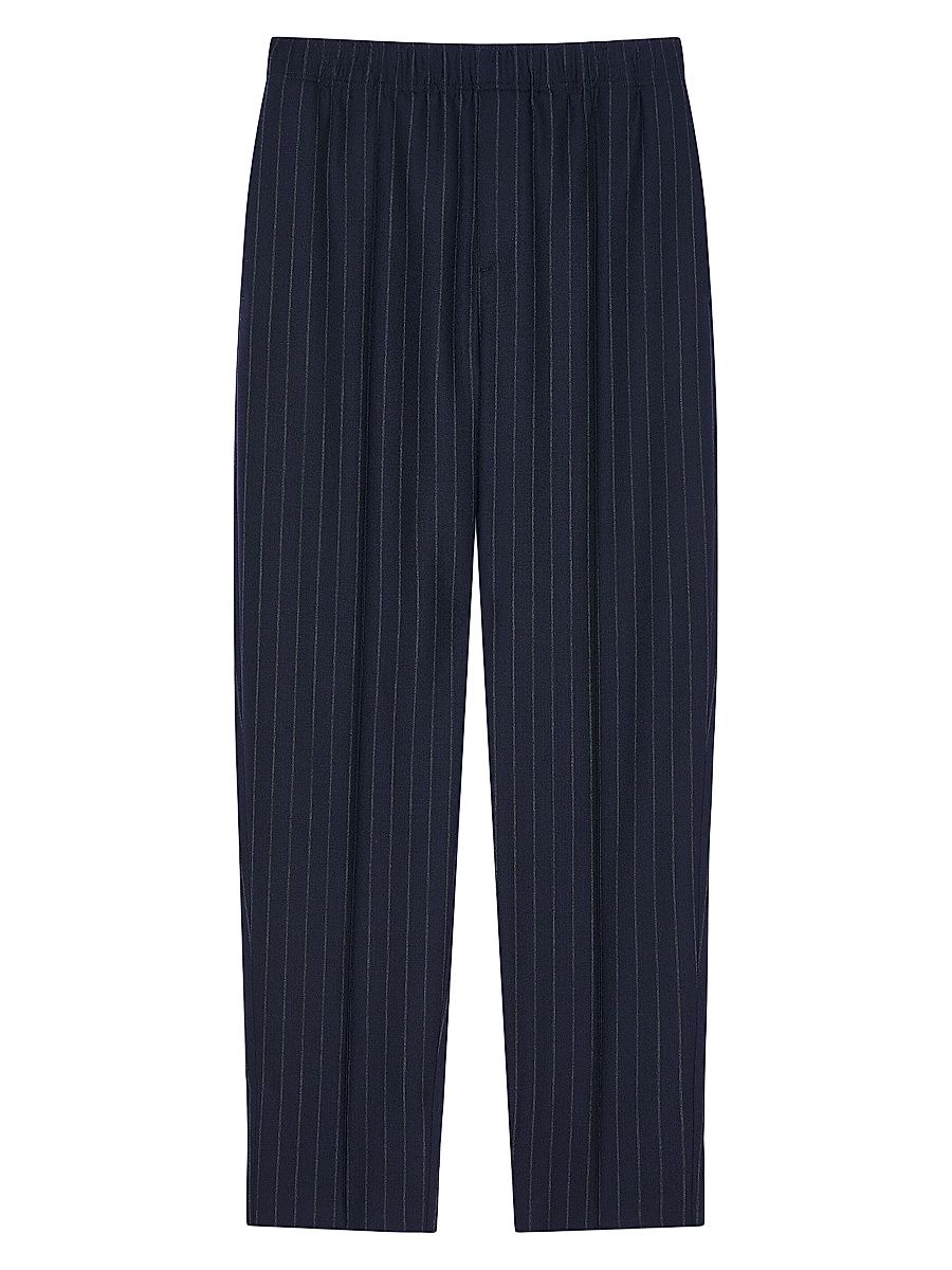Givenchy Men's Couture Seam Striped Joggers in Wool - Night Blue - Size 40