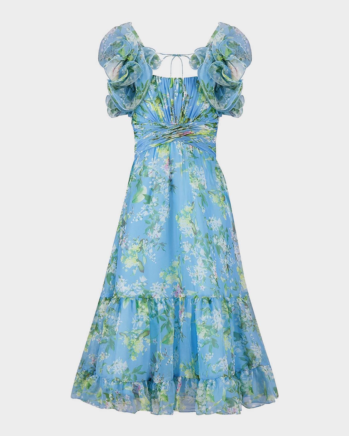 Girl & apos;s Pleated Ruffle Chiffon Dress, Size 4-14