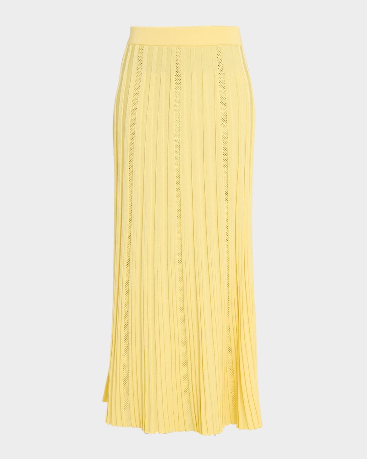 Pleated Knit Maxi Skirt