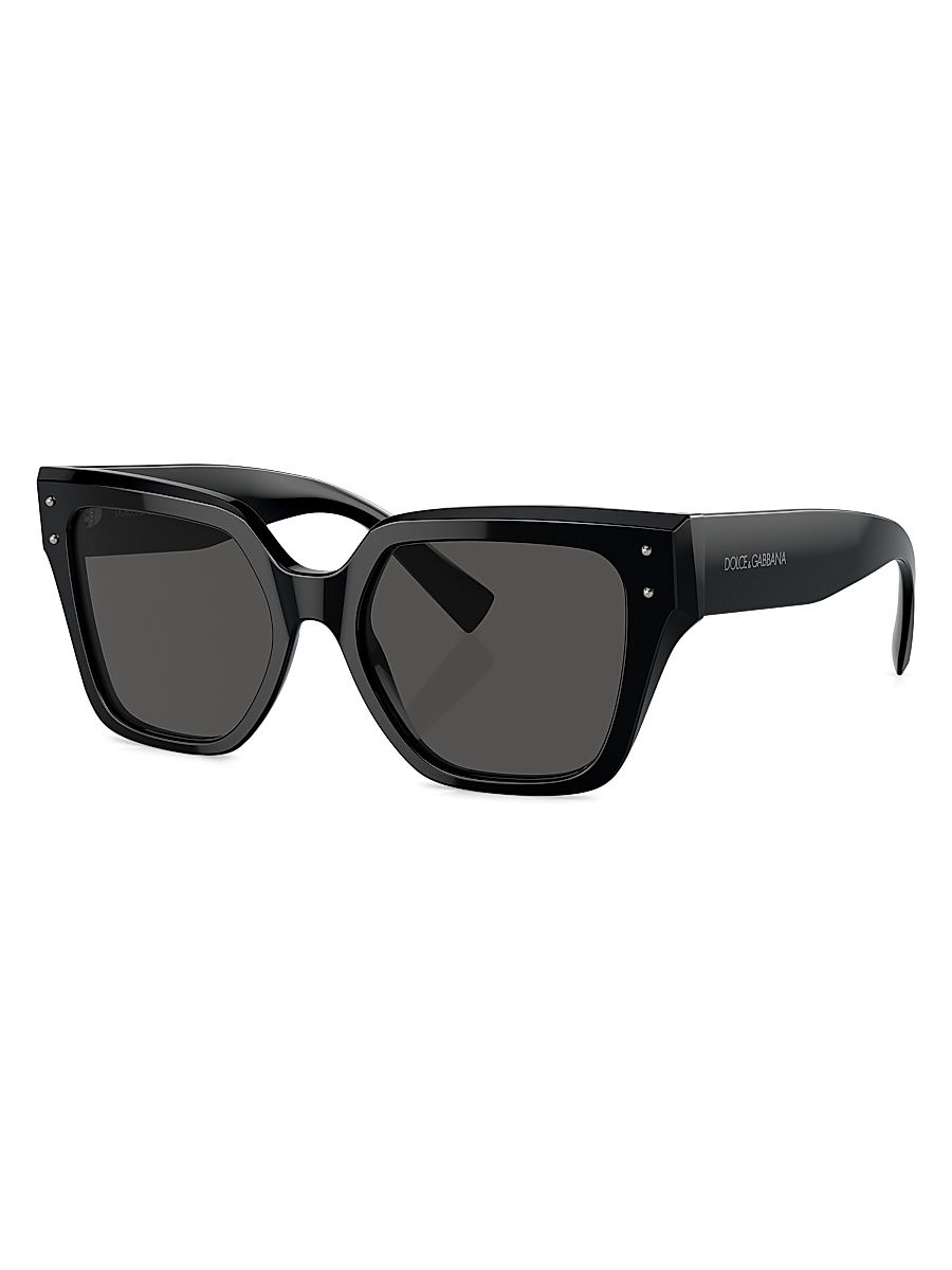 Women's 52MM Square Sunglasses - Black Dark Grey