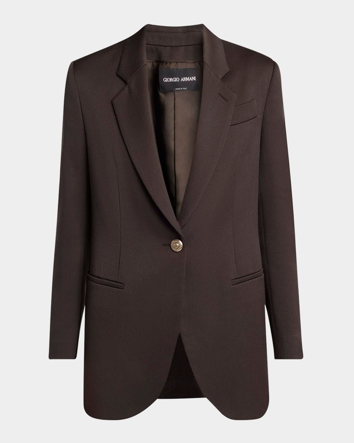 Virgin Wool Single-Breasted Blazer
