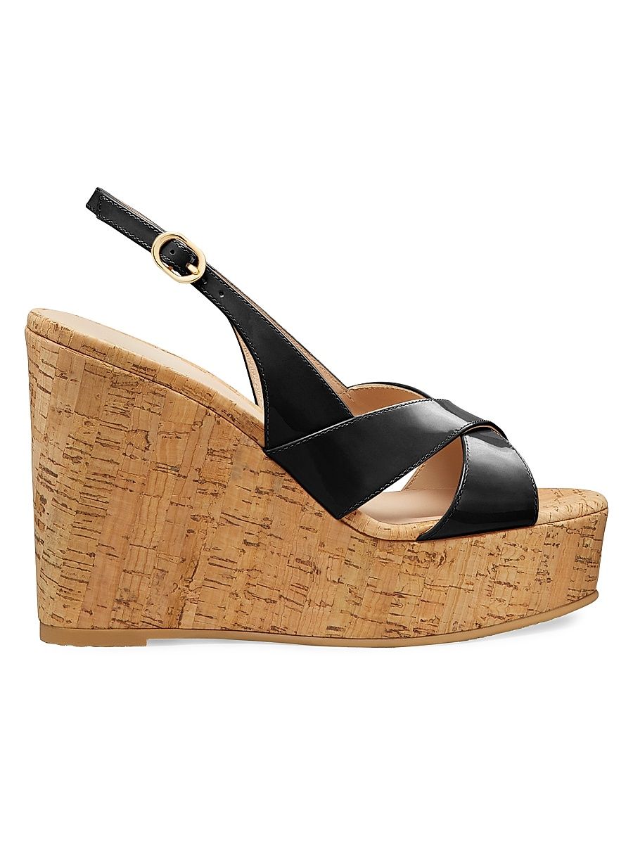 Women's Dayna 100MM Slingback Leather Sandals - Black - Size 9