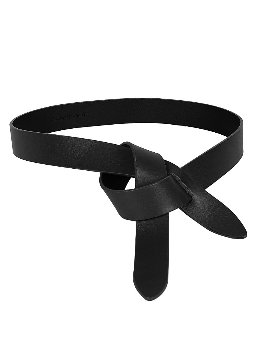 Women's Lecce Leather Wrap Belt - Black - Size Small