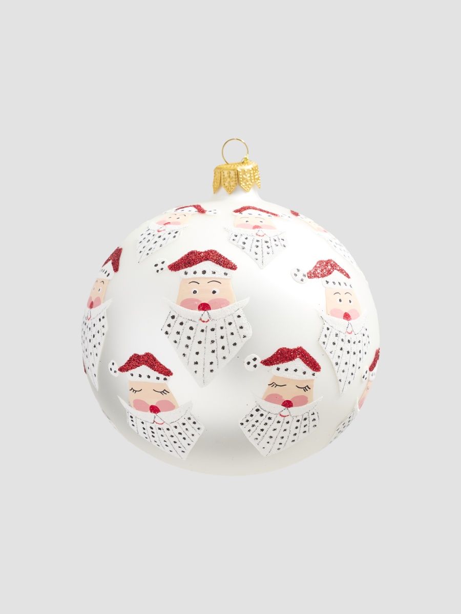 Sparky Santa Glass Ornament