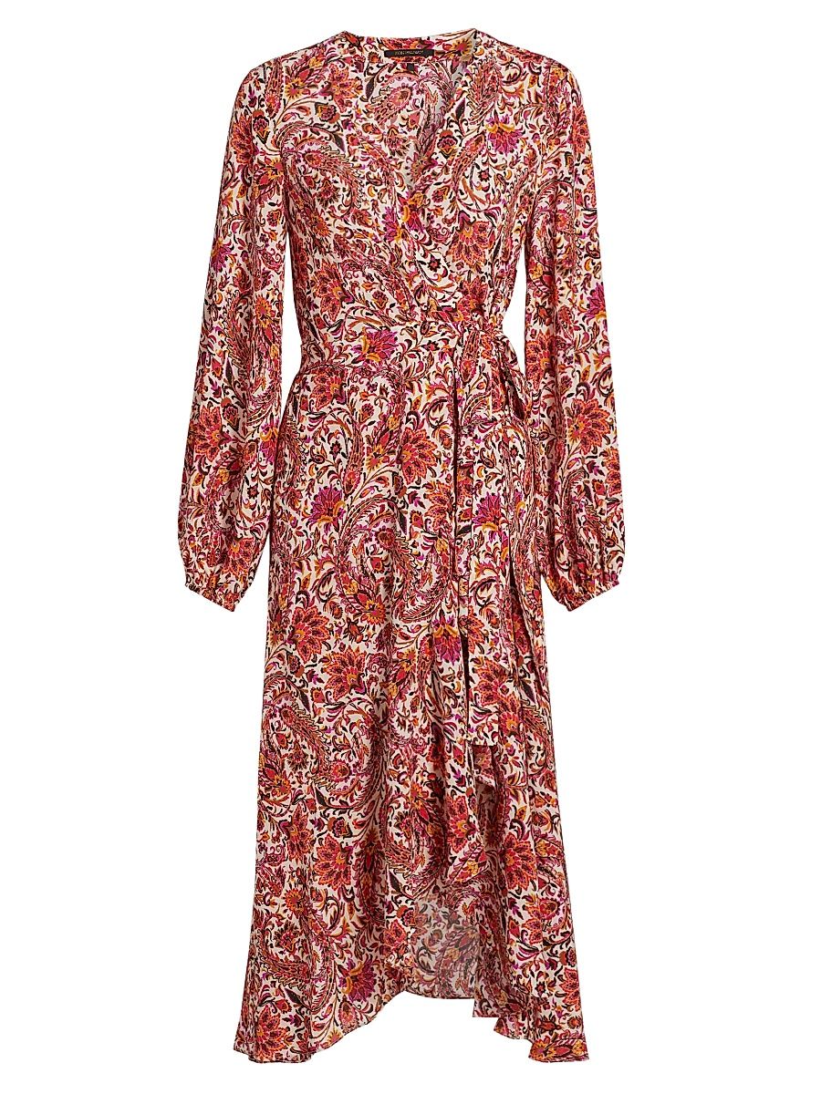 Women's Dorothy Paisley Wrap Dress - Natural Multi - Size XL