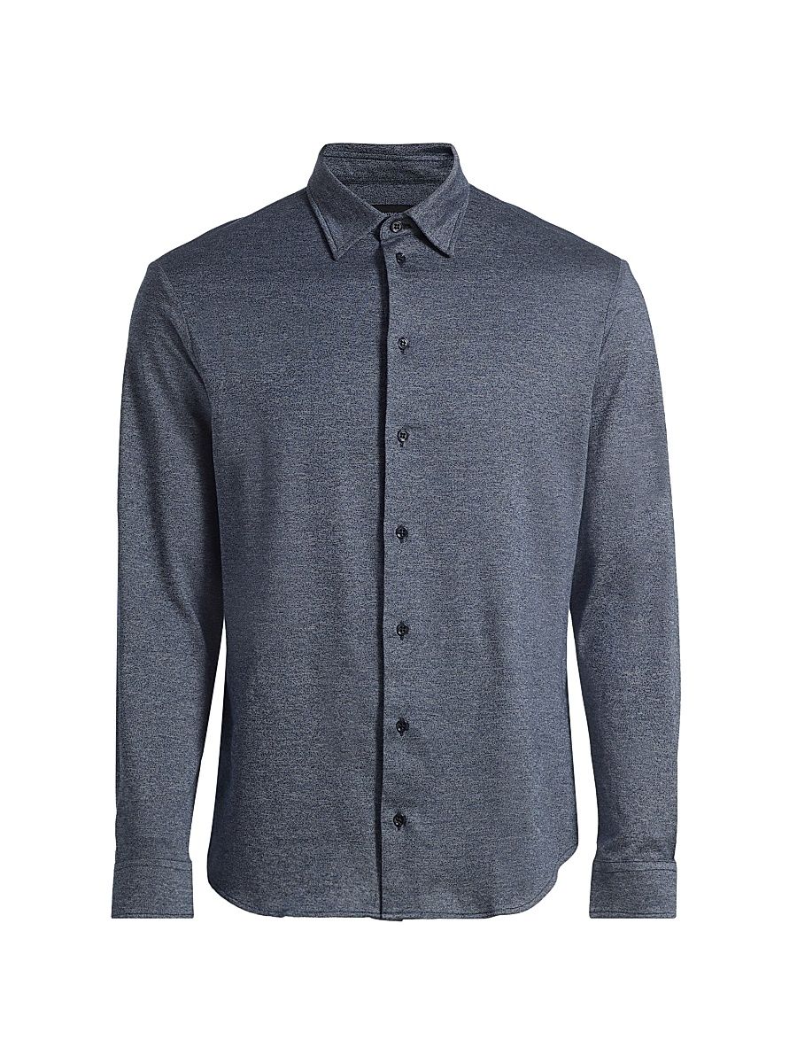 Men's Cotton Jersey Sport Shirt - Blue - Size Large
