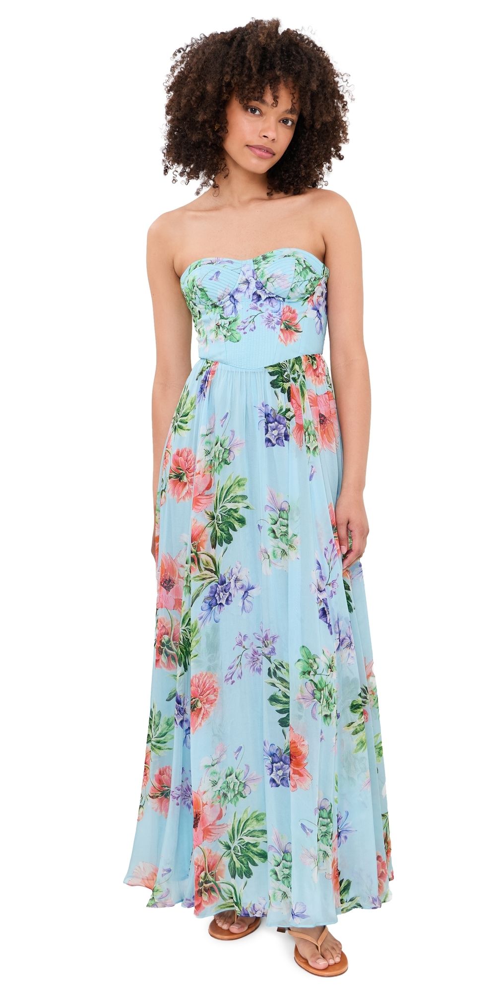 Hemant and Nandita Corsetted Maxi Dress Blue XS