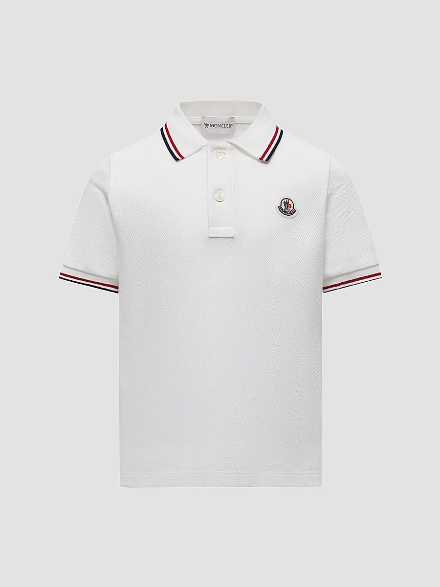 Little Boy's & Boy's Polo Shirt in Cotton Piquet - White - Size 14