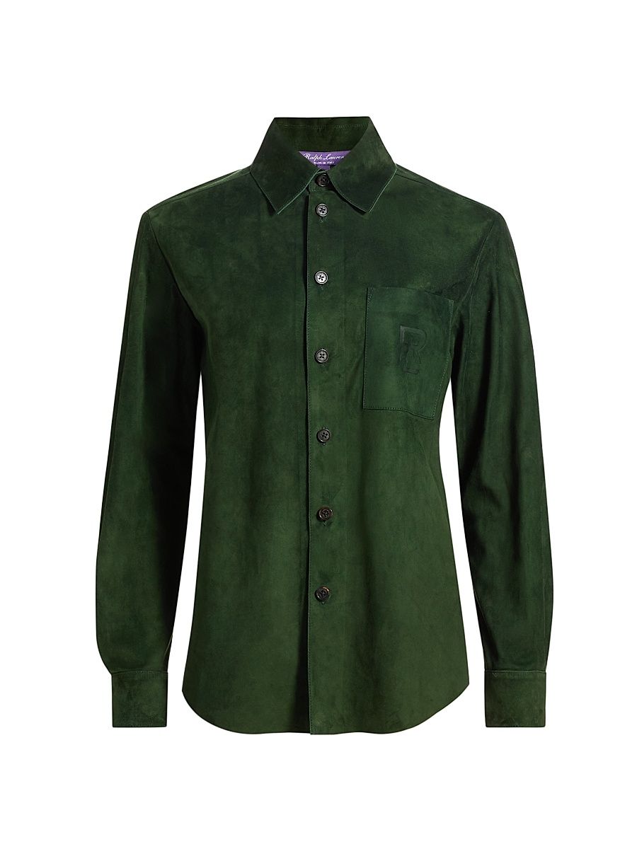 Women's Adrien Suede Pocket Shirt - Dark Racing Green - Size 8