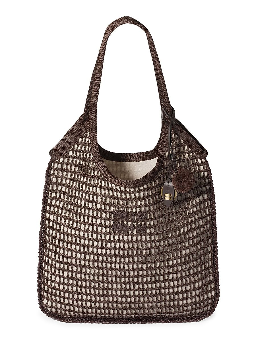 Women's Ivy Raffia Crochet Shoulder Bag - Brown
