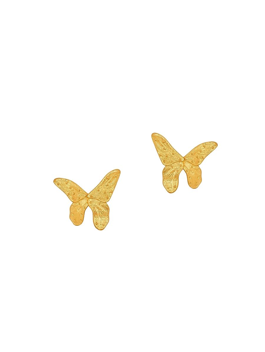 Women's Butterfly 24K-Gold-Plated Stud Earrings - Gold
