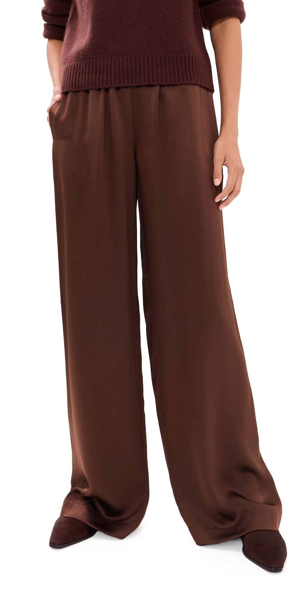 Sablyn Lexi Lower Rise Relaxed Pull On Silk Pants Cinnabar L