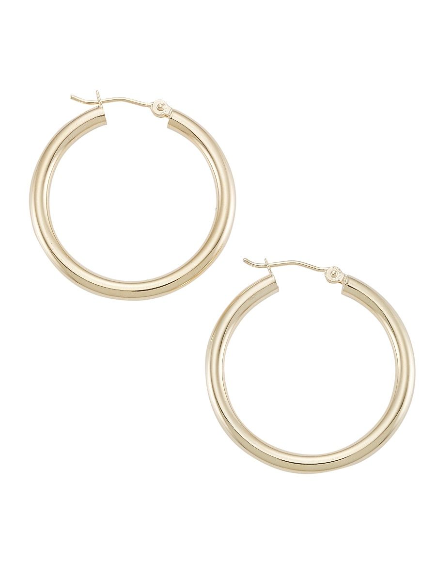 Women's 14K Yellow Gold Hoop Earrings/1.96" x 3MM - Yellow
