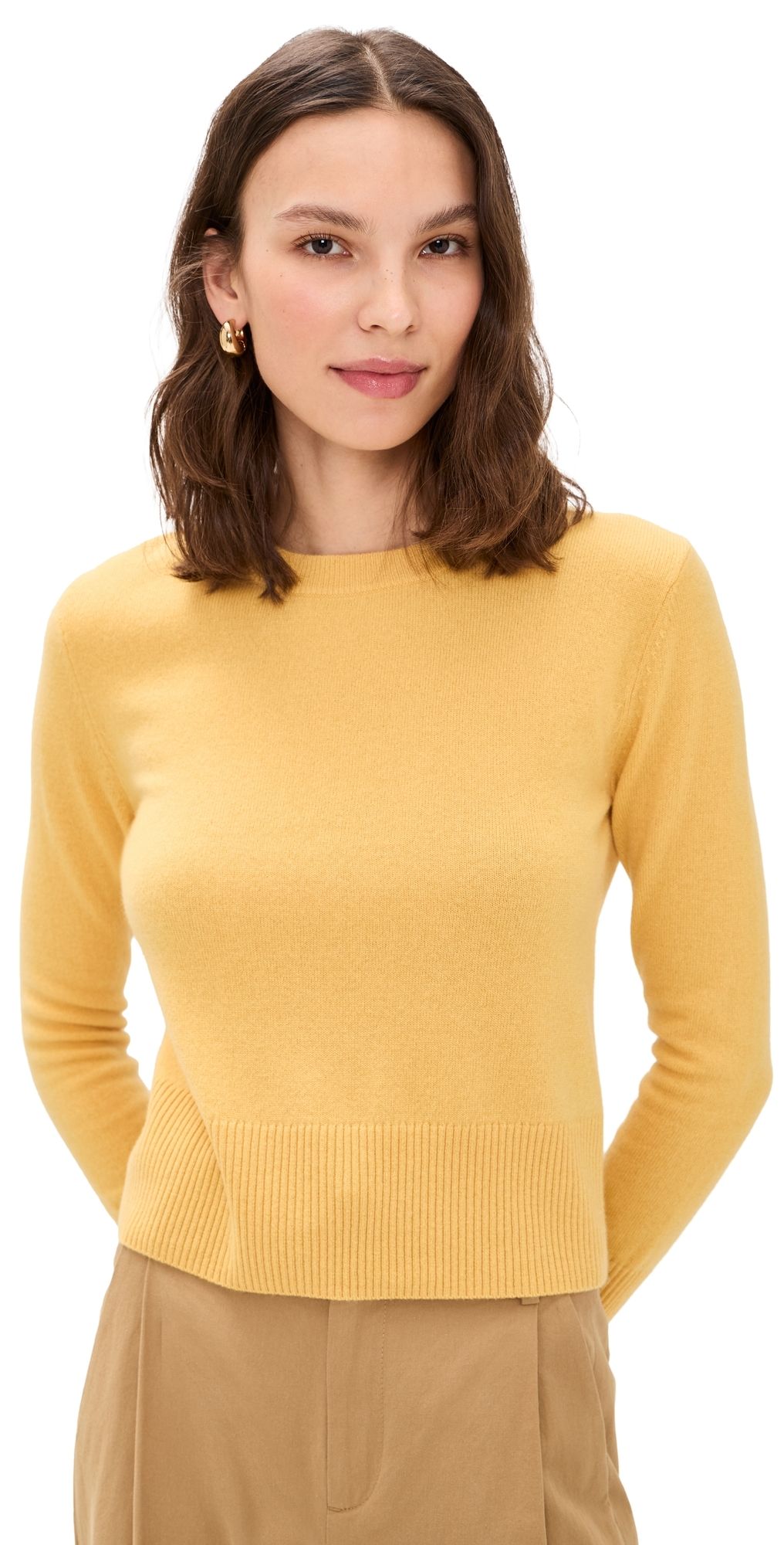 Jenni Kayne Cashmere Crew Neck Sweater Golden S