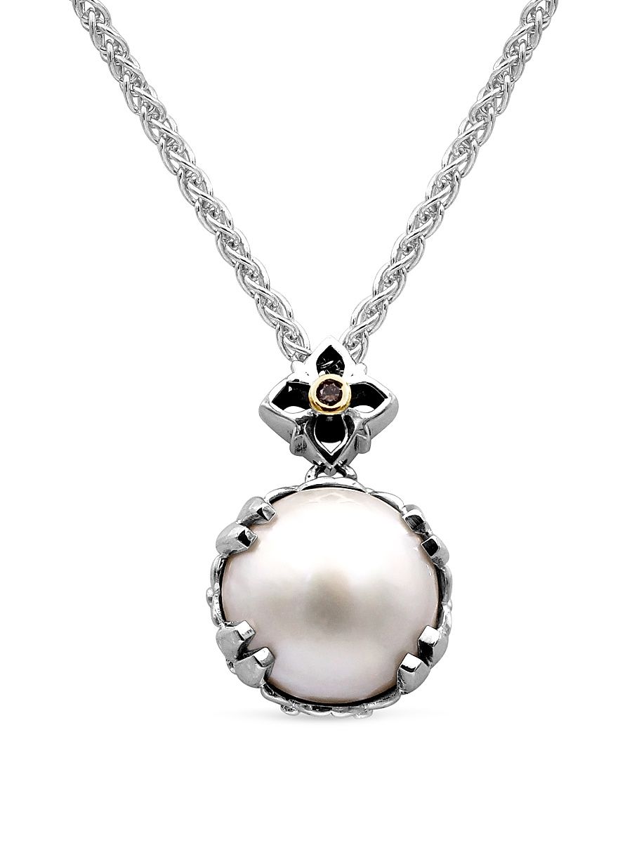 Women's Pearlicious Sterling Silver, 18K Yellow Gold & Multi-Gemstone Pendant Necklace - Silver