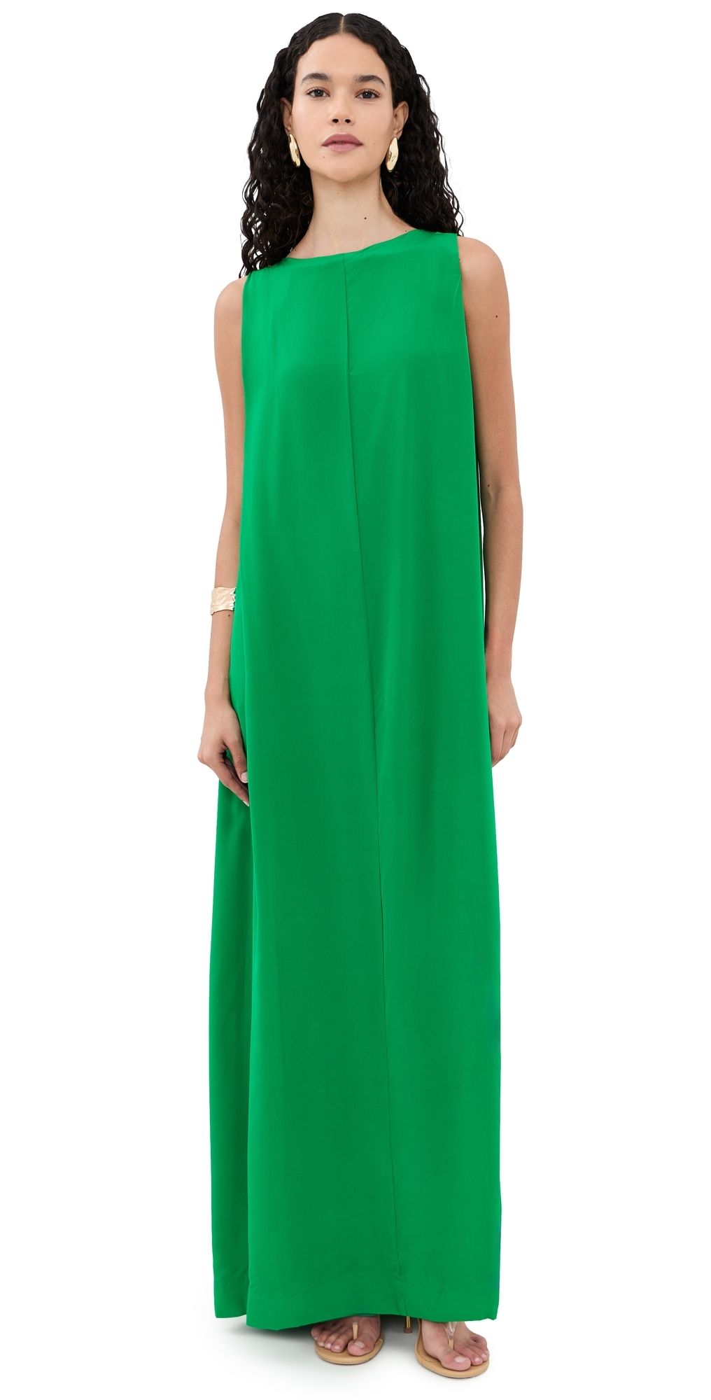 STAUD Dalia Silk Dress Kelly XL