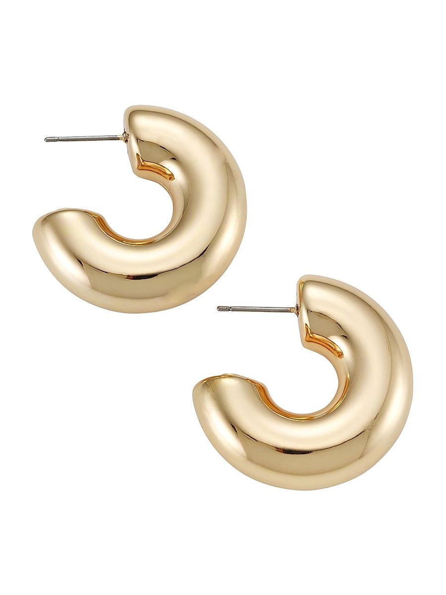 Women's 14K Goldplated Tube Hoop Earrings - Gold