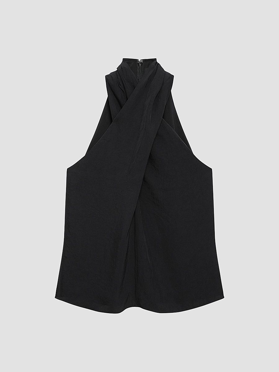 Women's Twist Halter Top - Black - Size XS