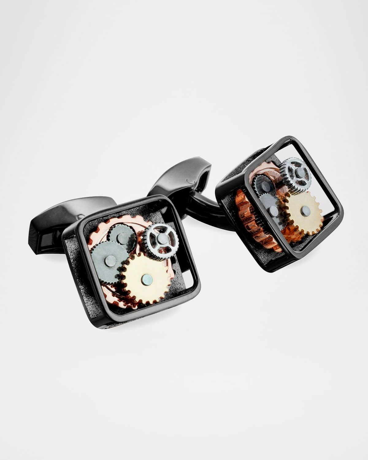 Gunmetal Gear Cuff Links, Silvertone